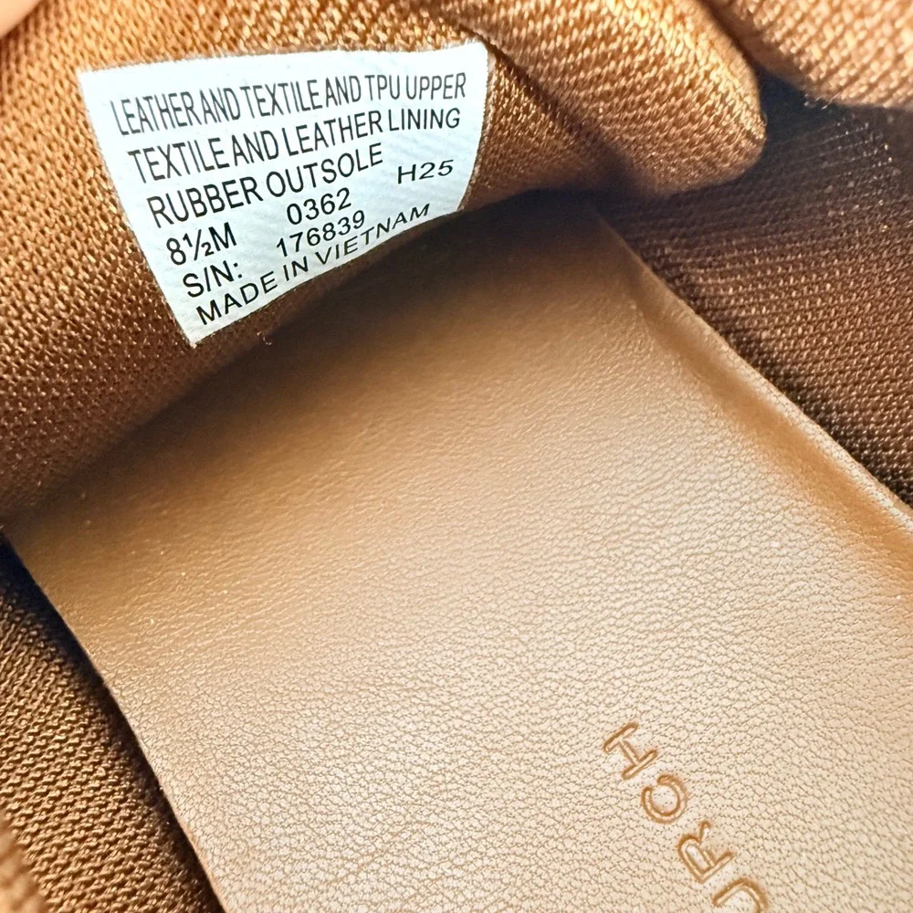 Tory Burch Field Sneakers Womens 8.5 Brown Leather Suede Lace Up Comfort Chic